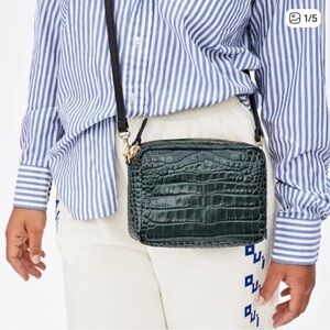 Clare V Midi Sac in Loden Croco